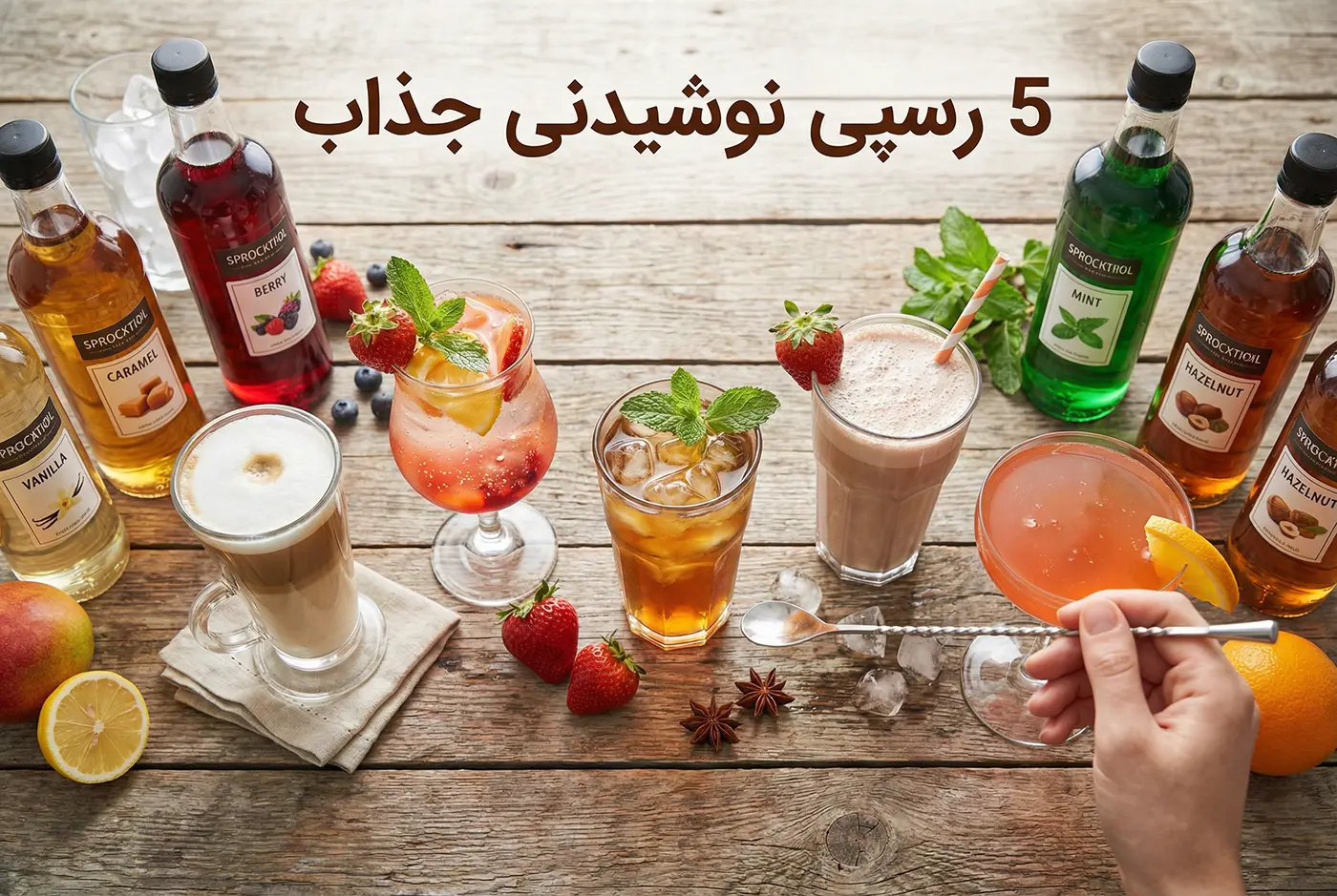 5 نوشیدنی ساده با سیروپ